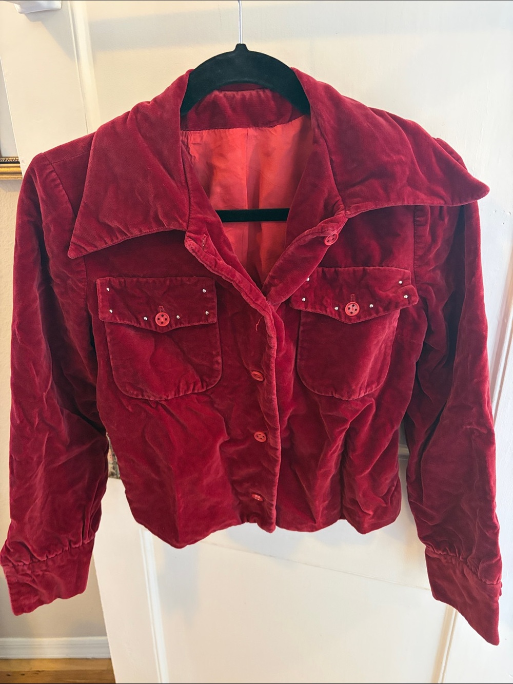 Red Velvet Women's Jacket - vintage